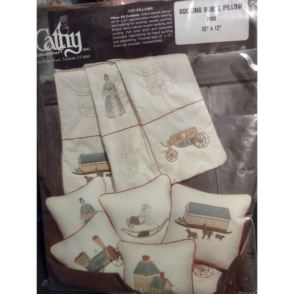 5/$25 Cathy Needlecraft Quilting Rocking Horse Pillow Kit  #7108 12 x 12” - Picture 1 of 4